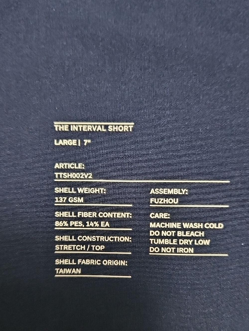 Ten Thousand Interval Shorts LG Unlined 7" Inseam Active Fitness Workout BLUE - Picture 9 of 10